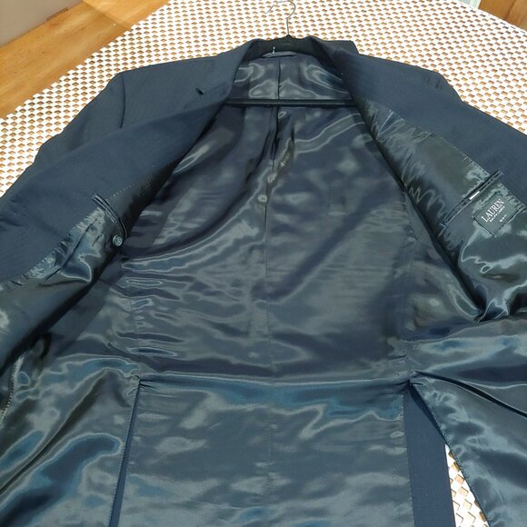 Ralph Lauren Dark Navy Striped - 34W , 41 Jacket - Hand Stitching - Slim Fit - Picture 13 of 15